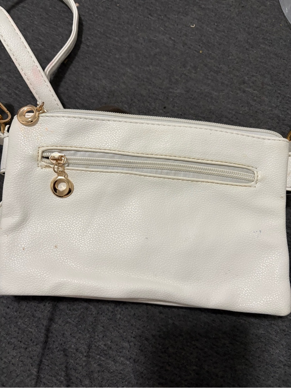 Elegant White Crossbody with Gold Hardware